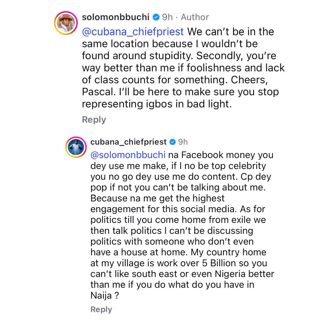 Cubana Chiefpriest and Solomon Buchi trade words online over viral ?Cemetery chilling